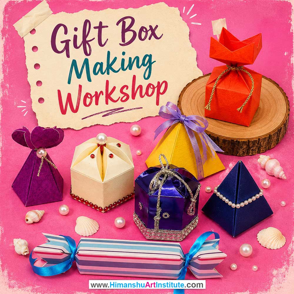 Gif Box Making Workshop for Women Gif Box Making Workshop Women in Delhi, Gif Box Making Workshop for Ladies in Delhi, Gif Box Making Workshop for Girls in Delhi, Online Gif Box Making Workshp for Women, Best Art & Craft Workshop for Ladies near Me