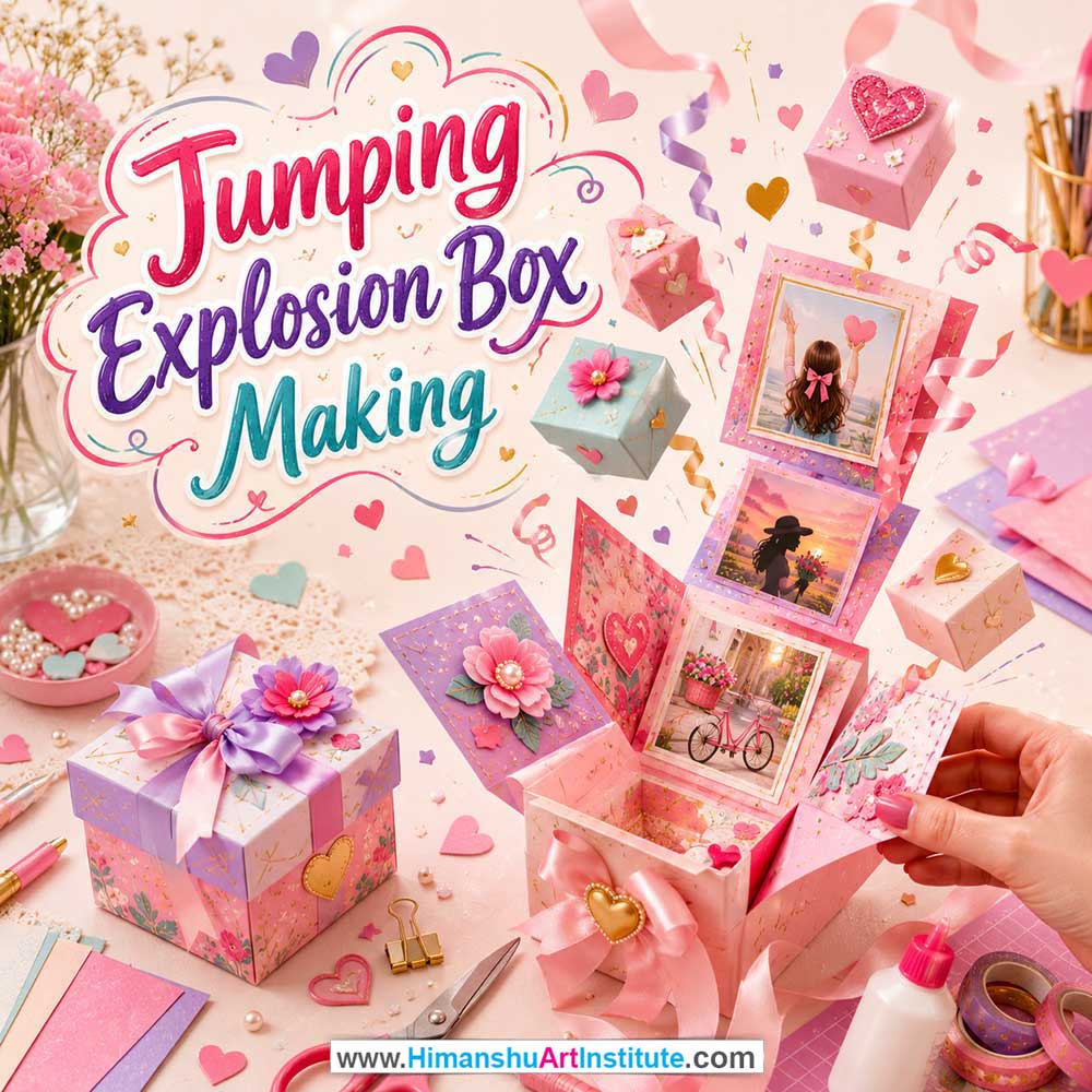 Jumping Explosion Box Making Workshop for Women Jumping Explosion Box Making Workshop Women in Delhi, Jumping Explosion Box Making Workshop for Ladies in Delhi, Jumping Explosion Box Making Workshop for Girls in Delhi, Online Jumping Explosion Box Making Workshp for Women, Best Art & Craft Workshop for Ladies near Me