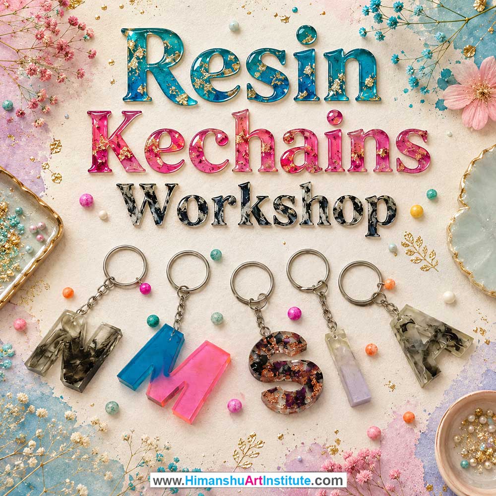 Resin Keychains Workshop for Women Resin Keychains Workshop Women in Delhi, Resin Keychains Workshop for Ladies in Delhi, Resin Keychains Workshop for Girls in Delhi, Online Resin Keychains Workshp for Women, Best Art & Craft Workshop for Ladies near Me