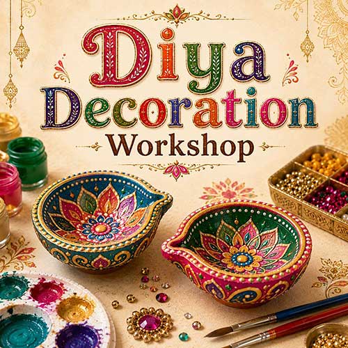 Online Diya Decoration Workshop, Diya Decoration Workshop for Women, Diya Decoration Workshop for Ladies, Art & Craft Workshops for Women, Best Diya Decoration Workshop for Ladies in Delhi, India, Himanshu Art Institute