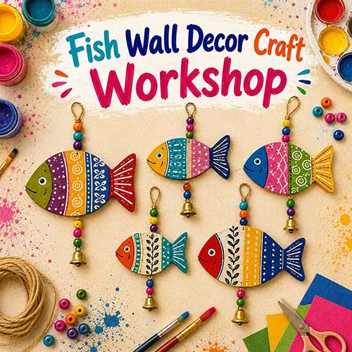 Online Fish Wall Decor Workshop, Fish Wall Decor Workshop for Women, Fish Wall Decor Workshop for Ladies, Art & Craft Workshops for Women, Best Fish Wall Decor Workshop for Ladies in Delhi, India, Himanshu Art Institute