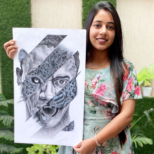 All India Online Art Competition - Art is My Life of Drawing, Painting, Art & Craft, Photography, Digital Painting, Organised by Himanshu Art Institute, Winner Divya Mittal from Haryana