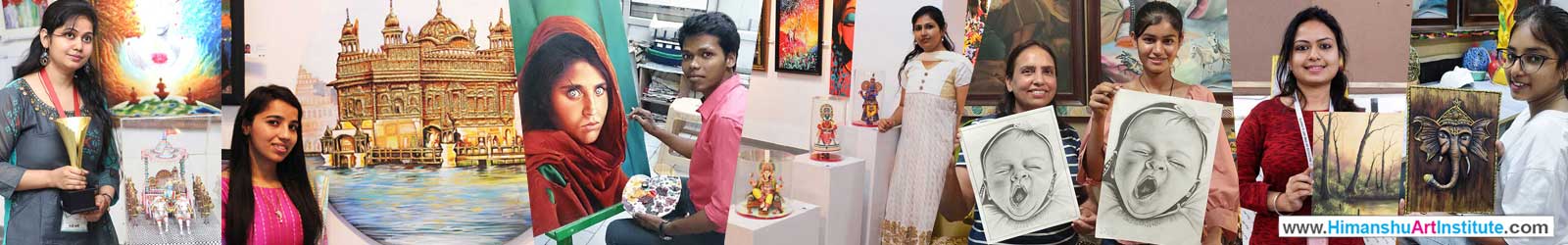 Students of Fine Arts and Art & Crafts at Himanshu Art Institute in Delhi, India Displaying Their Paintings and Art & Craft Works, Drawing & Painting, Art & Crafts Classes, Online Painting Classes, Online Art & Craft Course, Online Drawing Classes, Diploma in Fine Arts, Diploma in Art & Crafts, Professional Course in Art & Crafts, Fine Arts Diploma Course, Pencil Shading Classes, Acrylic Painting Classes, Freehand Drawing Classes, Resin Art Classes, Paper Craft Classes, Inline Indian Art Classes in Delhi, India