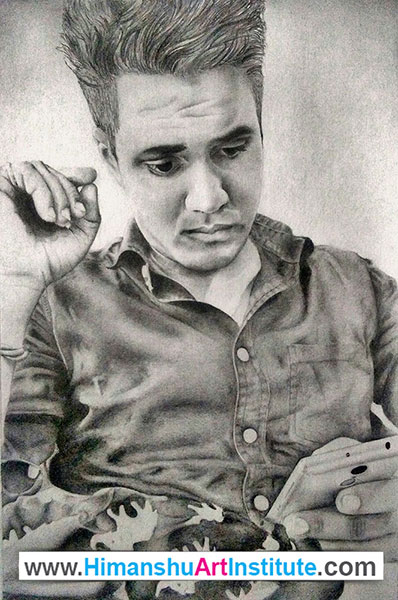 Portrait, Pencil Shading on Paper, Artwork by Manish Kashyap