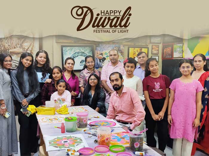 Diwali Celebration at Himanshu Art Institute, New Delhi, India, Fine Art Institute, Institute of Fine Art, Art & Craft Classes, Resin Art Classes, Online Drawing Classes, Online Painting Classes, Indian Art Courses, Indian Art Classes, Madhubani Painting Classes, Mandala Art Classes, Lippan Art Classes, Acrylic Painting Classes, Oil Painting Classes, Freehand Drawing Classes, Sketching Classes, Fashion Sketching Classes, BFA Degree Course, Best Art Colleges in India, Best Fine Art Institute in India
