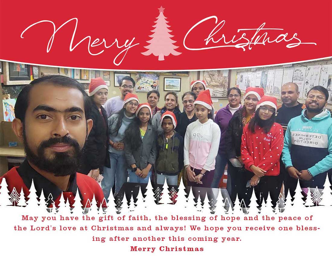 Merry Christmas Celebration at Himanshu Art Institute, New Delhi, India, Fine Art Institute, Institute of Fine Art, Art & Craft Classes, Resin Art Classes, Online Drawing Classes, Online Painting Classes, Indian Art Courses, Indian Art Classes, Madhubani Painting Classes, Mandala Art Classes, Lippan Art Classes, Acrylic Painting Classes, Oil Painting Classes, Freehand Drawing Classes, Sketching Classes, Fashion Sketching Classes, BFA Degree Course, Best Art Colleges in India, Best Fine Art Institute in India