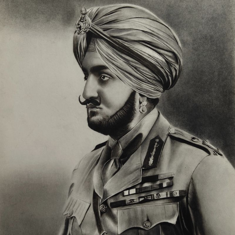 maharaja patiala bhupinder singh, Drawing, sketch, portrait #realistic drawing, maharaja patiala bhupinder singh