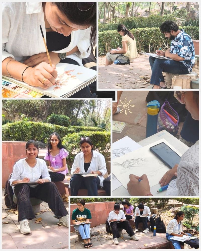 Outdoor sketching, live drawing session, observation skill, Outdoor Sketching Session - Learning Art Beyond the Classroom