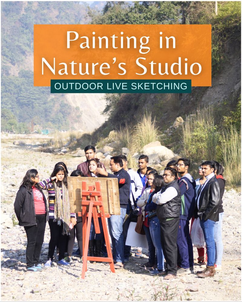 Outdoor Sketching Rishikesh Art Trip Live Sketching Workshop Landscape Drawing Nature Study Art Plein Air Painting Outdoor Painting Classes Art Excursion Fine Arts Institute Delhi Landscape Painting W, Outdoor Sketching Trip in Rishikesh | Nature Study & Live Landscape Drawing