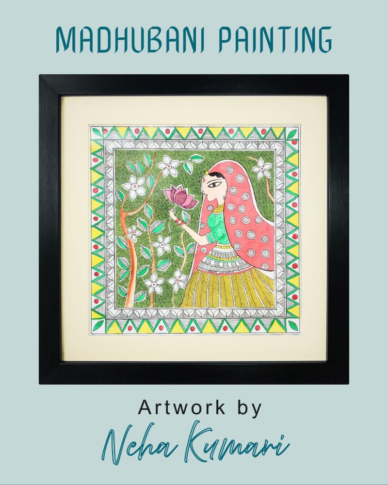 #madhubanipainting #madhubaniart #folkartindia #indianfolkart #traditionalpainting #biharart #handmadeartwork #folkpainting #studentartwork #artstudent #drawingandpainting #indiantraditionalart #cultu, Madhubani Painting Artwork by Neha Kumari | Traditional Indian Folk Art